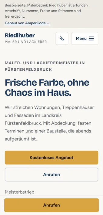 Dieselbe Seite am Handy